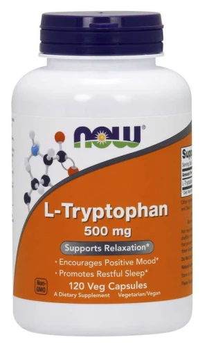 L-Tryptophan 500 mg 120 kapsułek Veg NOW Food's L-Tryptofan Suplement Diety