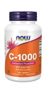 Vitamin C-1000 100 tabletek Witamina C-1000 z dziką różą i bioflawonoidami NOW Food's Suplement Diety