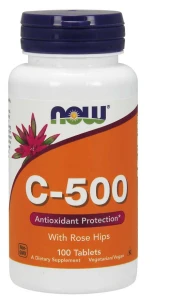 Vitamin C-500 100 tabletek WITAMINA C z dziką różą NOW Food's Suplement diety