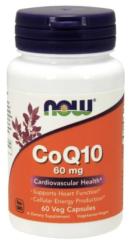CoQ10 60 mg 60 kapsułek Veg KOENZYM Q10 NOW Food's Suplement Diety