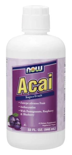 Acai Liquid Superfruit Tonic SOK z JAGÓD ACAI NOW Food's Suplement Diety
