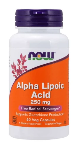 Alpha Lipoic Acid 250 mg 60 kapsułek Veg KWAS ALFA LIPONOWY NOW Food's  Suplement Diety