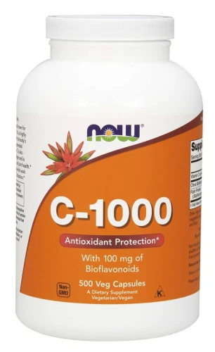 Vitamin C-1000 500 kapsułek Veg WITAMINA C z bioflawonoidami i rutyną NOW Food's Suplement Diety