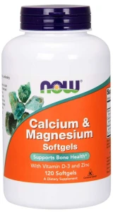 Calcium & Magnesium 120 softgels/kapsułek żelowych WAPŃ i MAGNEZ NOW Food's SUPLEMENT DIETY