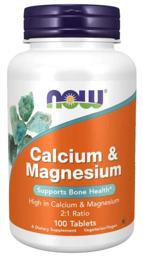 Calcium & Magnesium 2:1 100 tabletek WAPŃ i MAGNEZ NOW Food's - SUPLEMENT DIETY