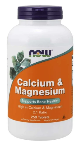 Calcium & Magnesium 2:1 250 tabletek WAPŃ i MAGNEZ NOW Food's - SUPLEMENT DIETY