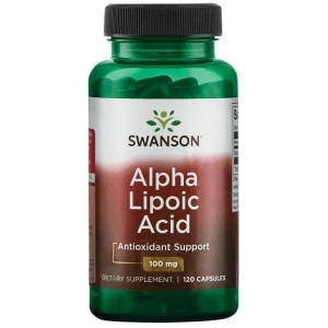ALA 100 mg 120 kapsułek Kwas Alfa Liponowy SWANSON, Suplement diety