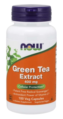 Green Tea Extract 400 mg 100 kapsułek Veg ZIELONA HERBATA NOW Food's Suplement Diety