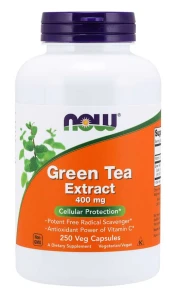 Green Tea Extract 400 mg 250 kapsułek Veg ZIELONA HERBATA NOW Food's Suplement Diety