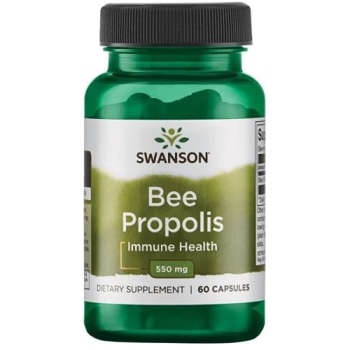 Bee Propolis 550 mg 60 kapsułek SWANSON, Suplement diety