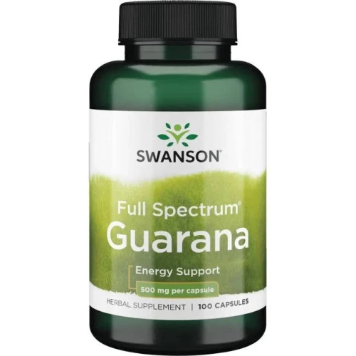 Guarana 500 mg 100 kapsułek SWANSON, Suplement diety