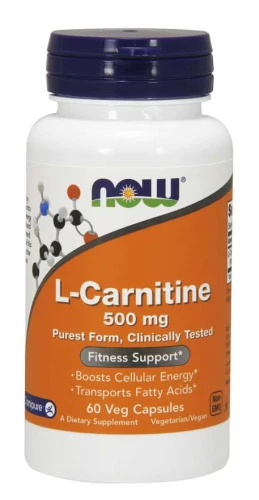L-Carnitine 500 mg 60 kapsułek Veg L-KARNITYNA NOW Food's Suplement Diety