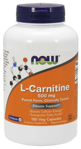 L-Carnitine 500 mg 180 kapsułek Veg L-KARNITYNA NOW Food's Suplement Diety