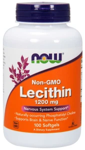 Lecithin 1200 mg 100 softgels/kapsułek żelowych LECYTYNA NOW Food's Suplement Diety