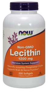 Lecithin 1200 mg 200 softgels/kapsułek żelowych LECYTYNA NOW Food's Suplement Diety