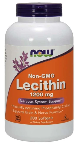 Lecithin 1200 mg 200 softgels/kapsułek żelowych LECYTYNA NOW Food's Suplement Diety
