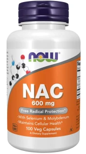 NAC 600 mg 100 kapsułek Veg N-ACETYLOCYSTEINA  NOW Food's Suplement Diety