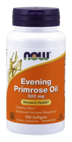 Evening Primrose Oil 500 mg 100 softgels/kapsułek żelowych OLEJ  Z WIESIOŁKA NOW Food's Suplement Diety