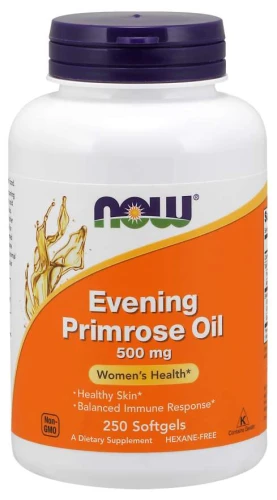 Evening Primrose Oil 500 mg 250 softgels/kapsułek żelowych OLEJ  Z WIESIOŁKA NOW Food's Suplement Diety