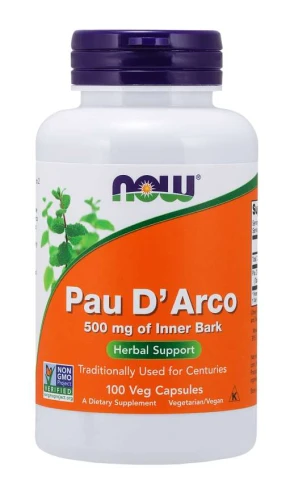 Pau D'Arco 500 mg 100 kapsułek Veg LAPACHO NOW Food's Suplement Diety