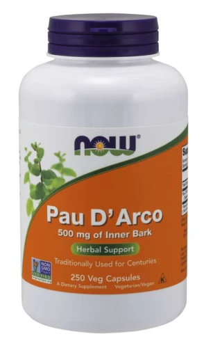 Pau D'Arco 500 mg 250 kapsułek Veg LAPACHO NOW Food's Suplement Diety