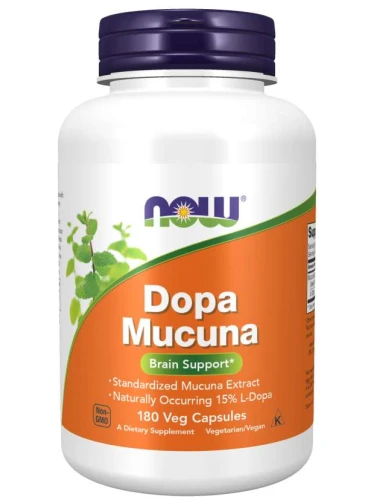 Dopa Mucuna 180 kapsułek Veg ŚWIERZBIEC WŁAŚCIWY NOW Food's Suplement Diety