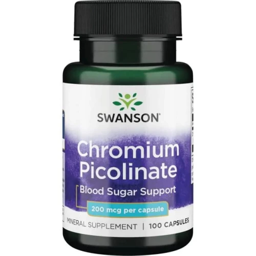 Chrom pikolinian 200 mcg 100 kapsułek - suplement diety, SWANSON
