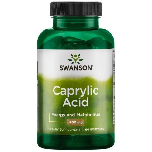 Kwas Kaprylowy 600 mg 60 kapsułek - suplement diety, SWANSON