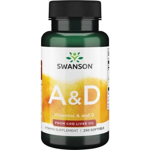 Witamina A & D 5.000IU/400IU 250 softgels - suplement diety, SWANSON
