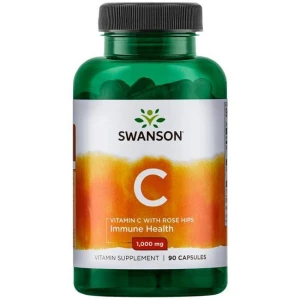 Witamina C Z Dziką Różą 1000 mg 90 kapsułek SWANSON, Suplementy diety