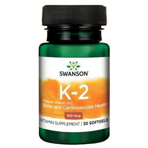 Witamina K2 MK7 naturalna 100 mcg 30 kapsułek - suplement diety, SWANSON