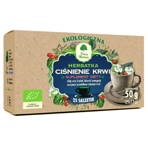 HERBATKA CIŚNIENIE KRWI EKO 25X2G EKSPRESOWA - SUPLEMENT DIETY - DARY NATURY