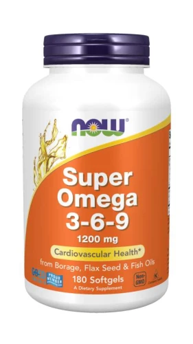 Super Omega 3-6-9 1200 mg 180 softgels NOW Food's Suplement Diety