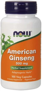 American Ginseng 500 mg 100 kapsułek Veg NOW Food's