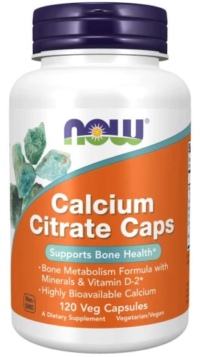 Calcium Citrate 120 kapsułek Veg NOW Food's CYTRYNIAN WAPNIA Suplement diety