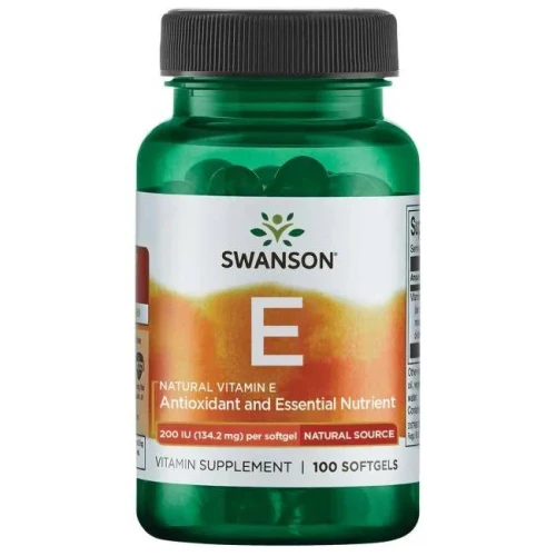 Witamina E Naturalna 200IU 100 kapsułek - suplement diety, SWANSON