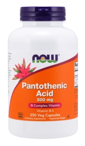 Pantothenic Acid 500 mg 250 kapsułek Veg KWAS PANTOTENOWY NOW Food's Suplement Diety