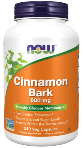 Cinnamon Bark KORA CYNAMONU 600 mg 240 kapsułek Veg NOW Food's SUPLEMENT DIETY
