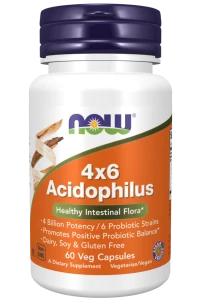 Acidophilus 4x6  60 kapsułek Veg NOW Food's PROBIOTYK Suplement diety