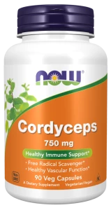 Cordyceps 750 mg 90 kapsułek Veg MACZUŻNIK CHIŃSKI NOW Food's Suplement Diety