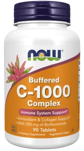 Vitamin C-1000 Complex WITAMINA C BUFOROWANA 90 tabletek NOW Food's Suplement Diety