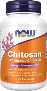Chitosan 500 mg plus Chromium 120 kapsułek Chitozan z Chromem NOW Food's