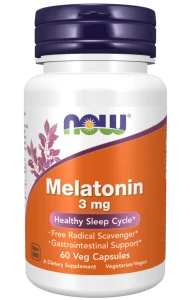 Melatonin 3 mg 60 kapsułek Veg MELATONINA NOW Food's Suplement Diety