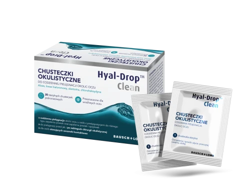 Hyal-Drop Clean, chusteczki okulistyczne 20 sztuk, Bausch+Lomb