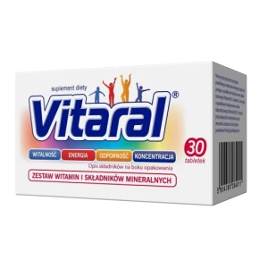 Vitaral 30 tabletek, zestaw witamin i minerałów Bausch Health